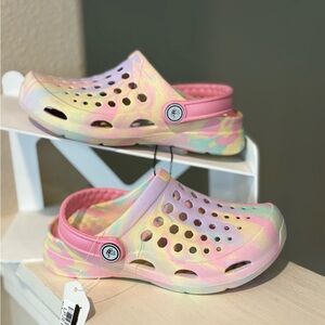 NEW Joybees Toddler Harper Slip-on Active Clogs EVA Marble Ombré Pink Size 12/13